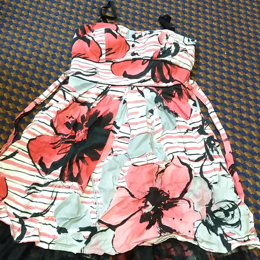 Black and Red Floral Dress